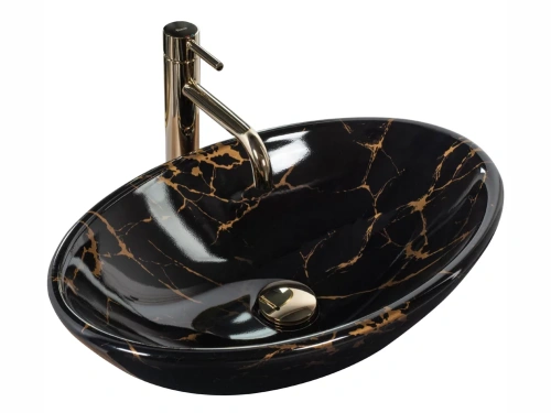 Умывальник Rea Pamela Black Marble Shiny U5067
