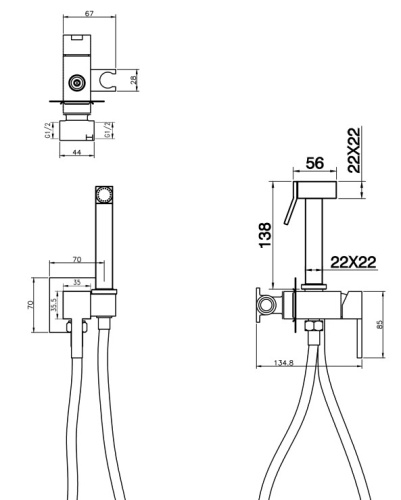 Гигиенический душ Vivi Felice 3515 Nichel