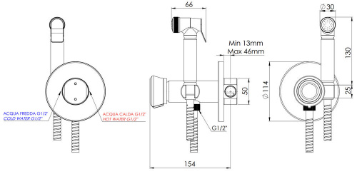 Гигиенический душ Remer Element ET65XV, сталь