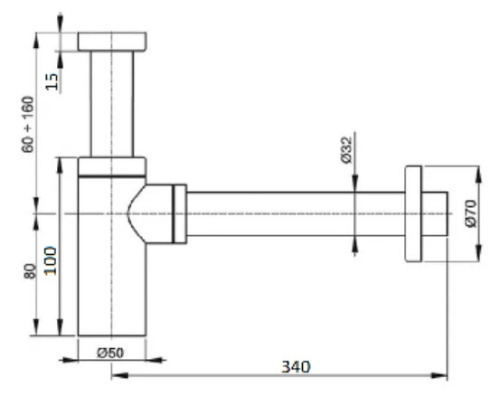 Сифон для умывальника CeramaLux C058B