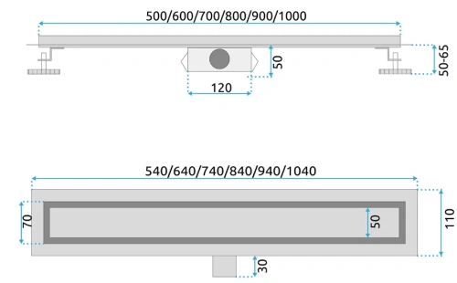 Душевой трап Rea Neox 900 chrome matt G2504