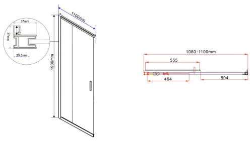 Душевой уголок Vincea Garda VSS-1G9011CLBN