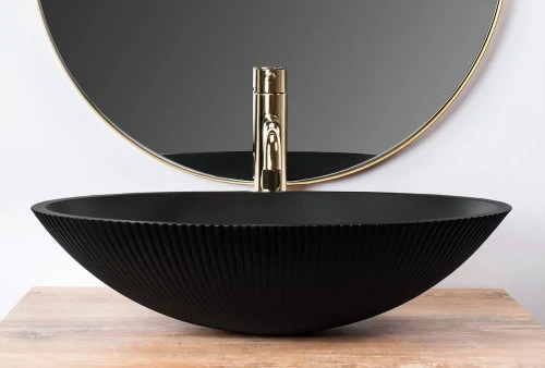 Умывальник Rea Della black matt U0274